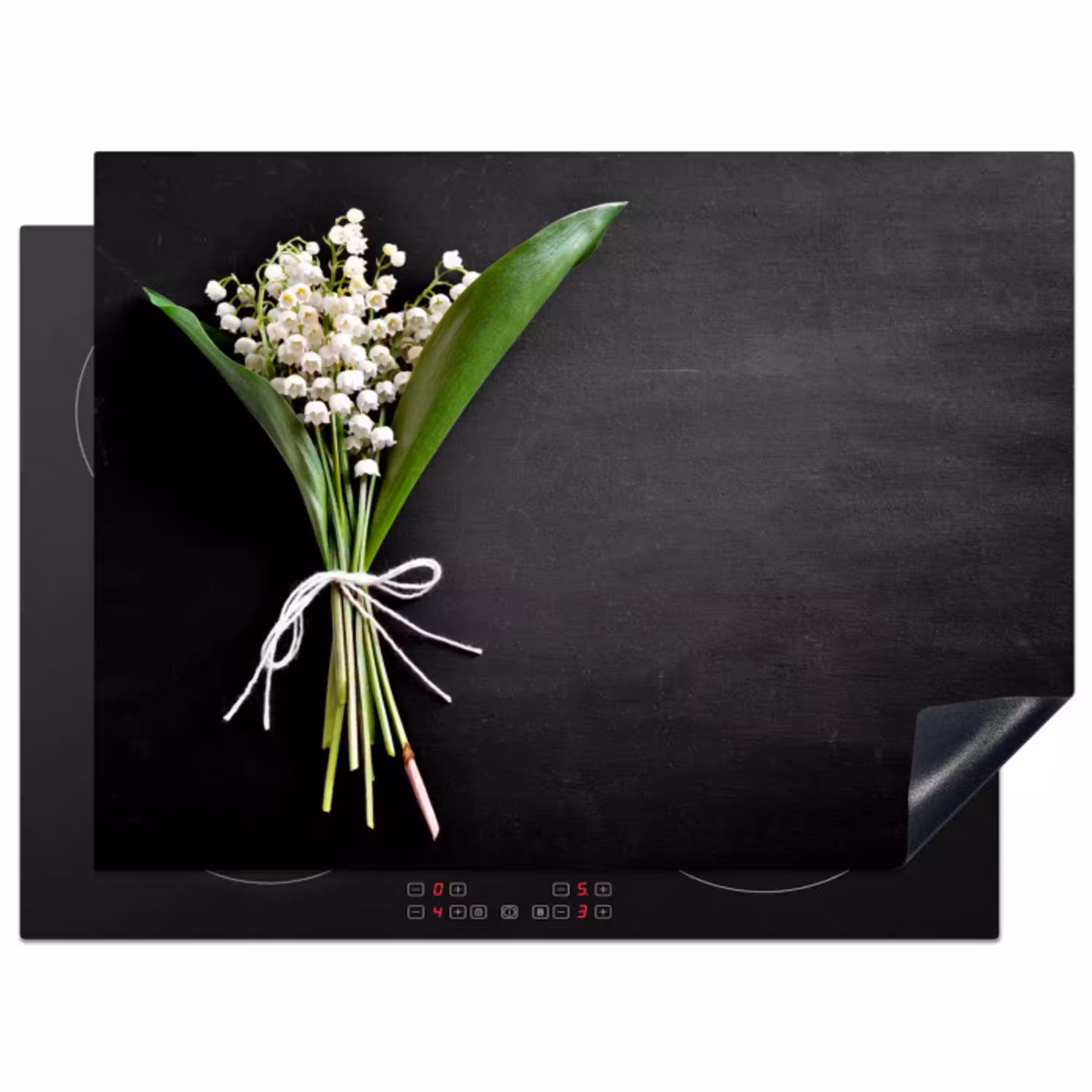 Lelietjes van dalen - Bloemen - Stilleven - Strik Inductie beschermer vinyl 3mm klein -3d