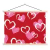 Patroon - Hartjes - Roze - Valentijn textielposter latten blank klein -3d