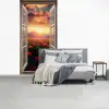 Doorkijk - Klaprozen - Bloemen - Rood - Open raam fotobehang vinyl groot -slaapkamer