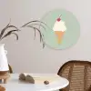 Illustratie - Ijsje - Spikkels - Kers Wandcirkel kunststof plaat 5mm dik klein -sfeer4