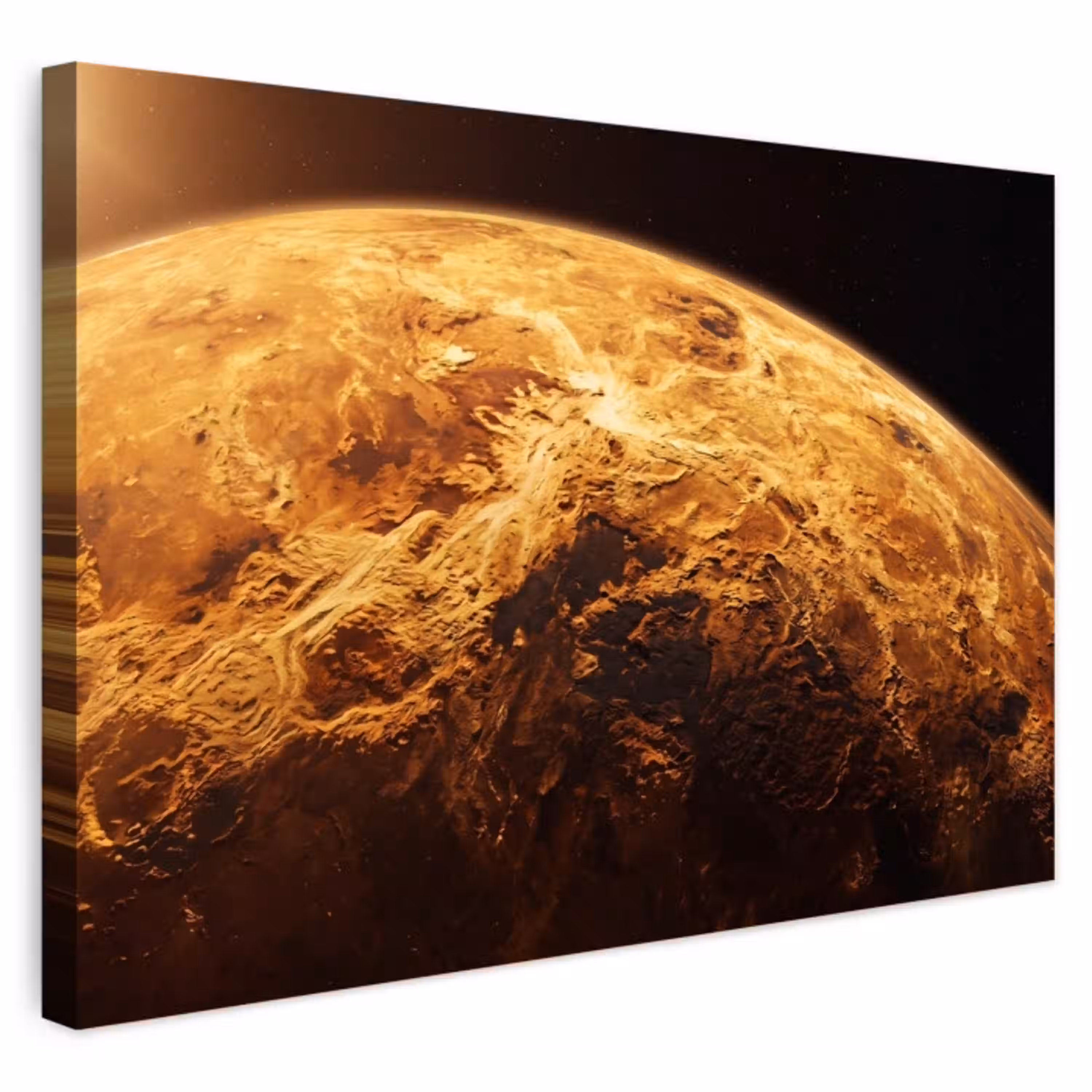 Planeet - Ruimte - Oranje Tuinposter op houten frame 2 cm dik klein -3d