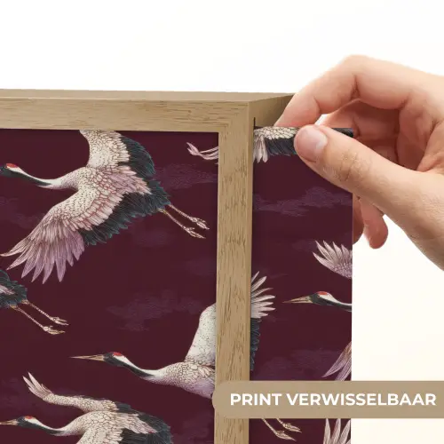 Kraanvogels - Klassiek - Bordeaux Light Box met batterij (Wandlamp) middel 907 -USP_websiteprintNL