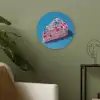 Taart - Edelstenen - Glitters - Roze Akoestische PET Vilt - Rond klein -sfeer2