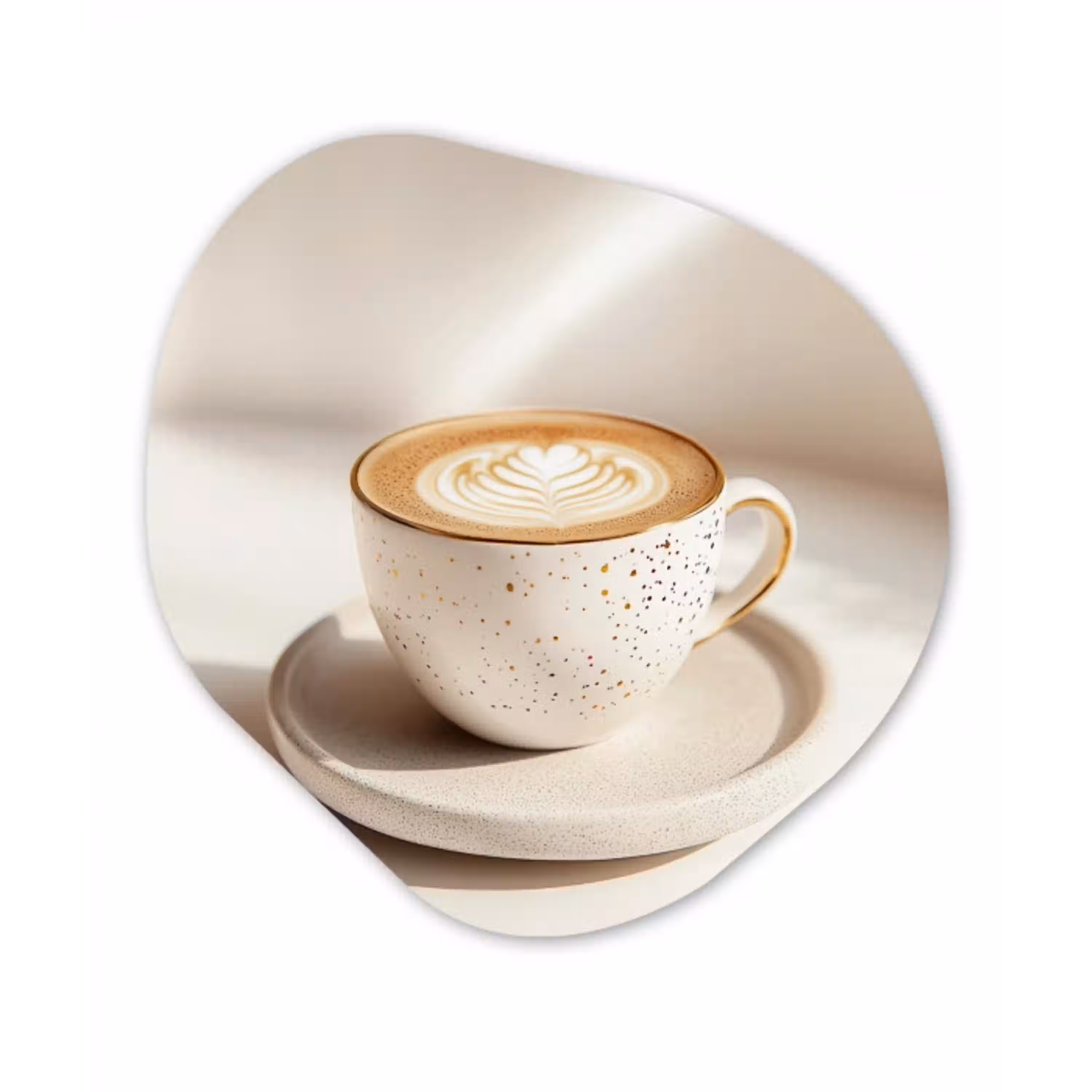 Cappuccino - Schuim - Schotel - Beige Wandcirkel Organisch Plexiglas middel -3d