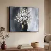 Bloemen - Wit - Vaas - Abstract Textielframe zwart klein -sfeer3