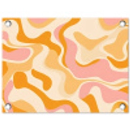 Abstract - Golvend - Oranje tuinposter los doek klein -3d