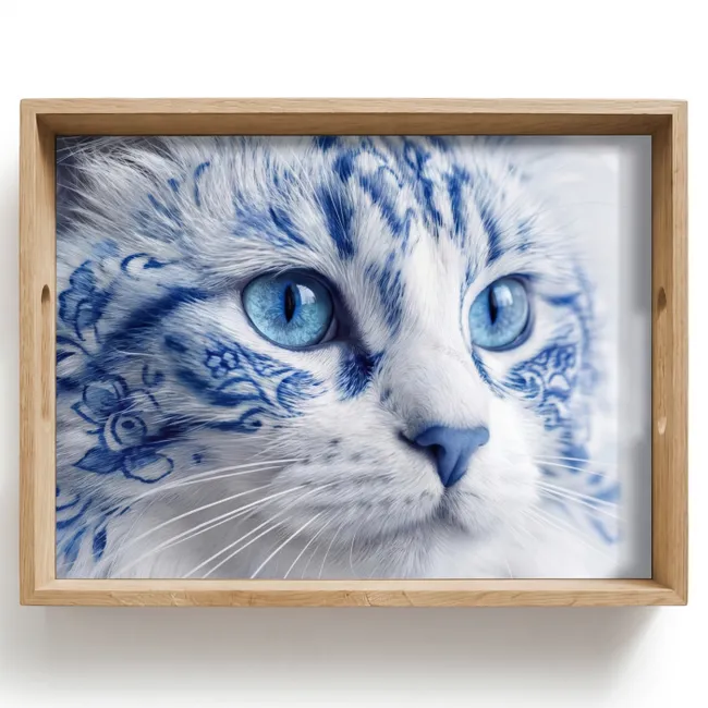 Dienblad - Kat - Patroon - Blauw