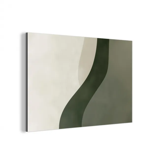 Japandi - Groen - Abstract - Modern aluminium wit klein -3d