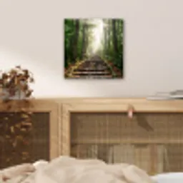 Stenen - Trap - Bos - Natuur aluminium wit klein -sfeer3