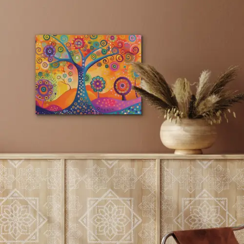 Boom - Levensboom - Abstract - Kleurrijk PET vilt klein -sfeer4