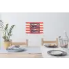 Sardines - Rood en beige strepen Muursticker klein -eettafel