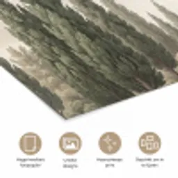 Vallei - Bos - Natuur - Groen poster papier klein -closeup_NL