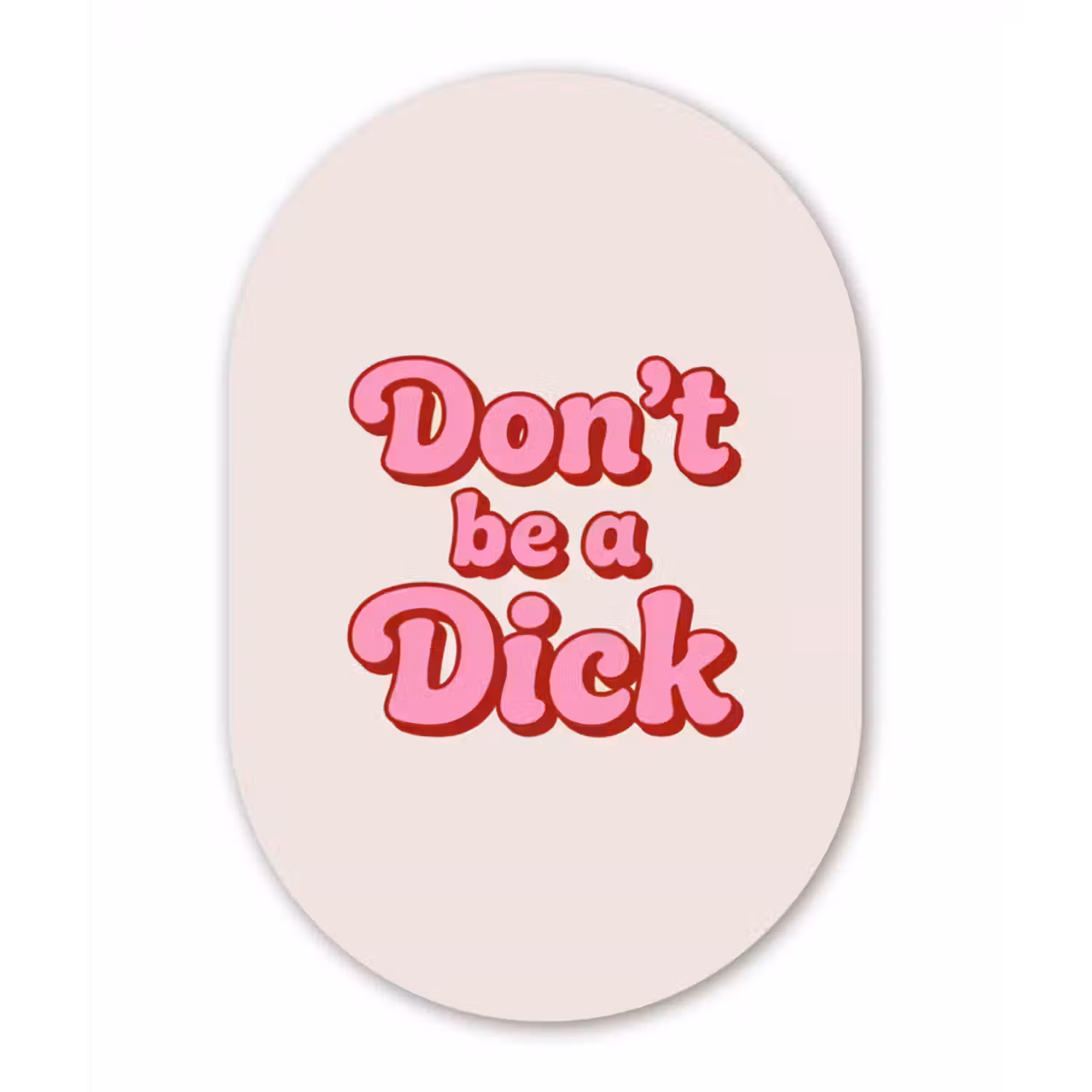 Alu-Dibond-Bild Oval - Text - Nachricht - Rosa