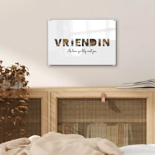 Vriendin - Lettercollage plexiglas 5mm klein -sfeer4
