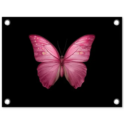 Vlinder - roze - Elegant tuinposter los doek klein -3d