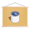 Blikje - Minimalistisch - Blauw - Illustratie textielposter latten blank klein -3d
