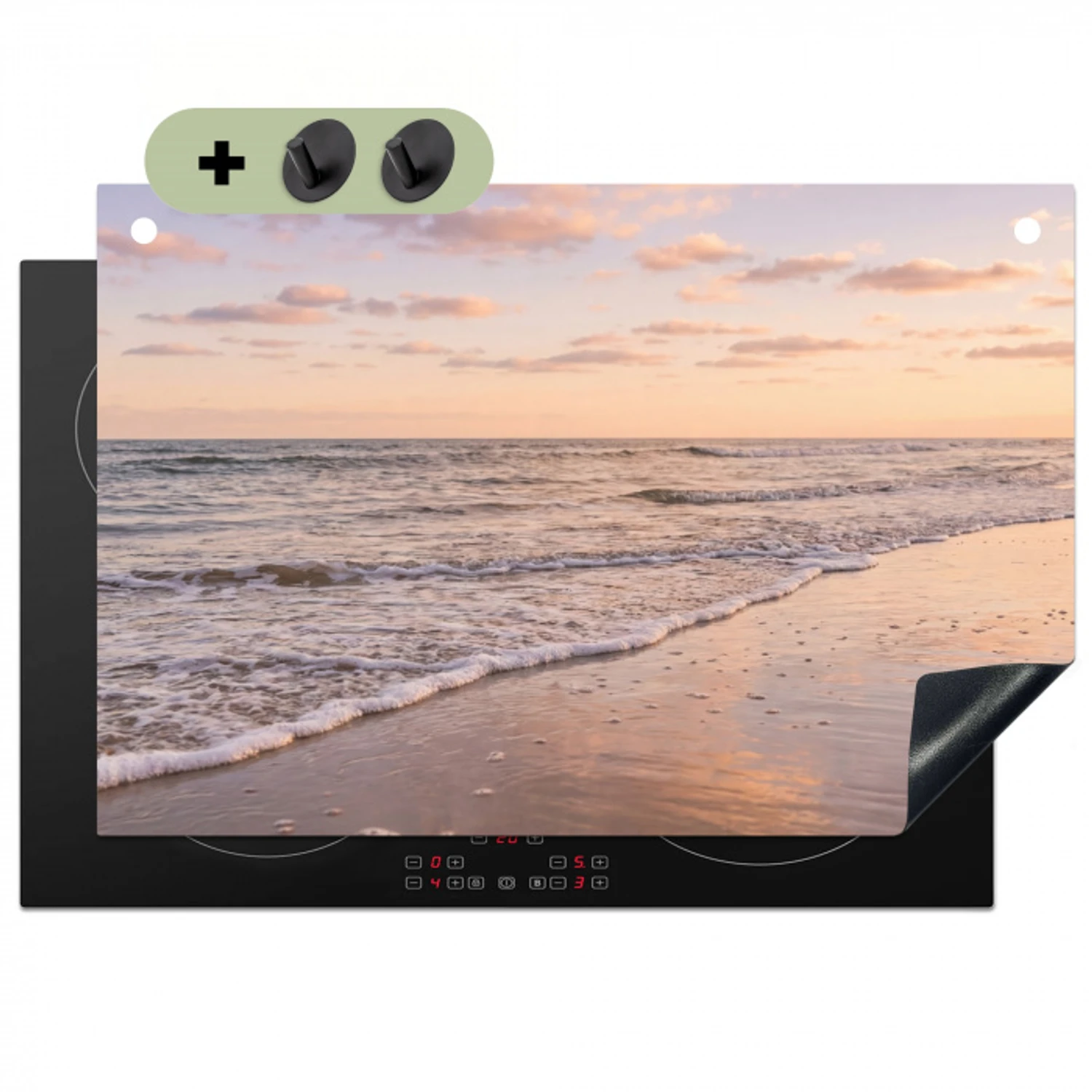 Strand - Branding - Wolken Inductie beschemer met haakjes klein -3d
