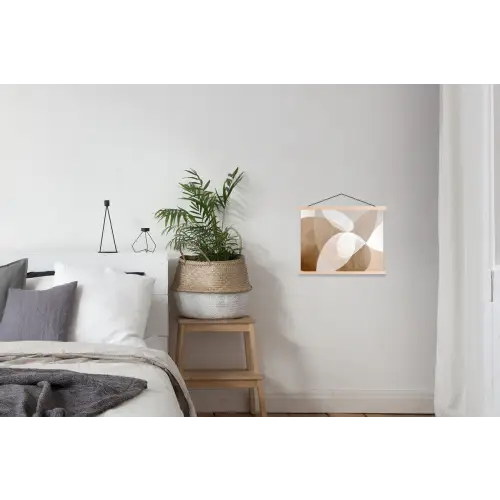 Ovale vormen - Transparant - Zachte overgang textielposter latten blank klein -woonkamer