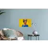 Frida Kahlo - Vrouw - Geel - Blauw - Bloemen Muursticker klein -plant