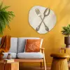 Beige - Vintage - Bestek Wandcirkel Organisch Aluminium middel -sfeer4