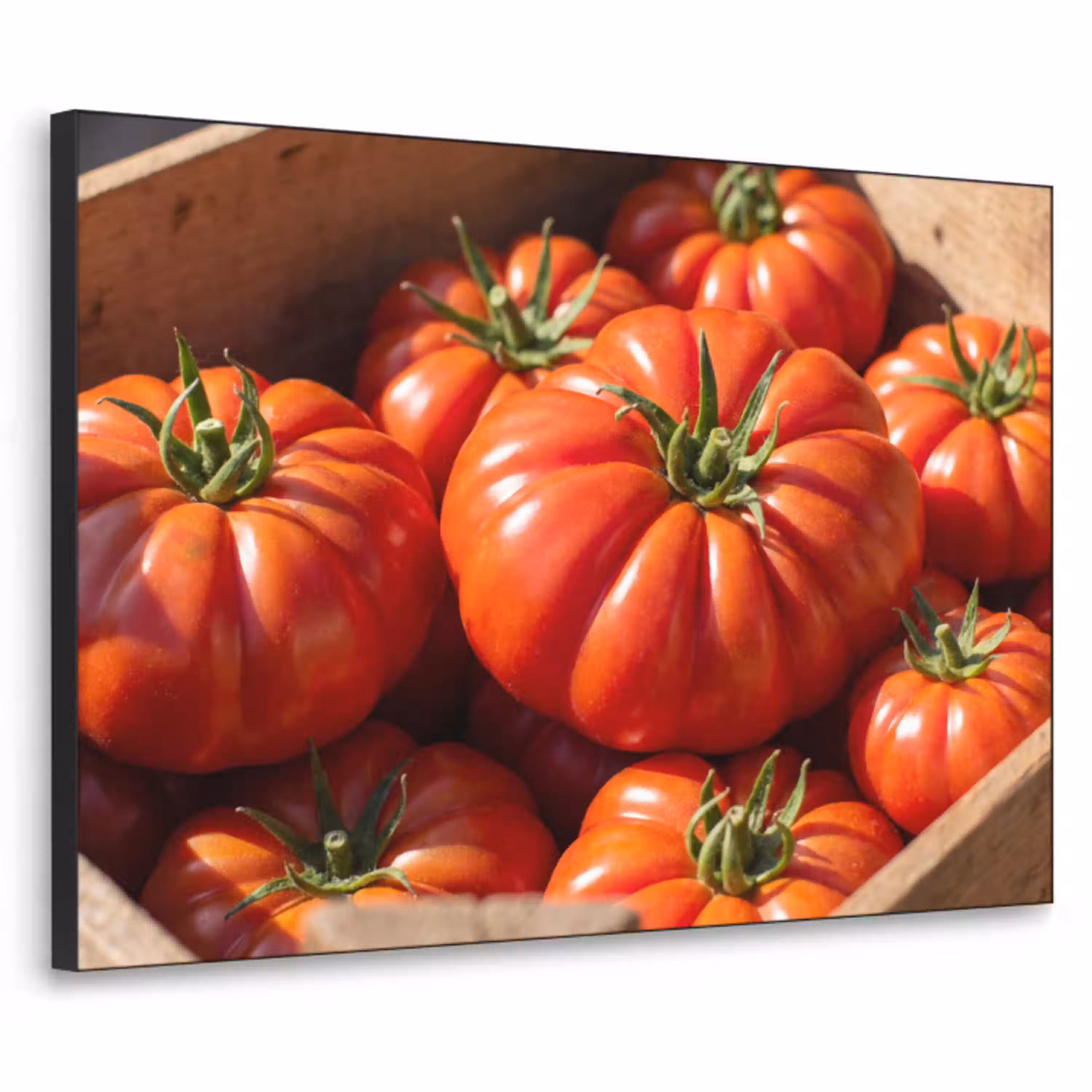 Tomaat - Houten - Kist Textielframe zwart klein -3d