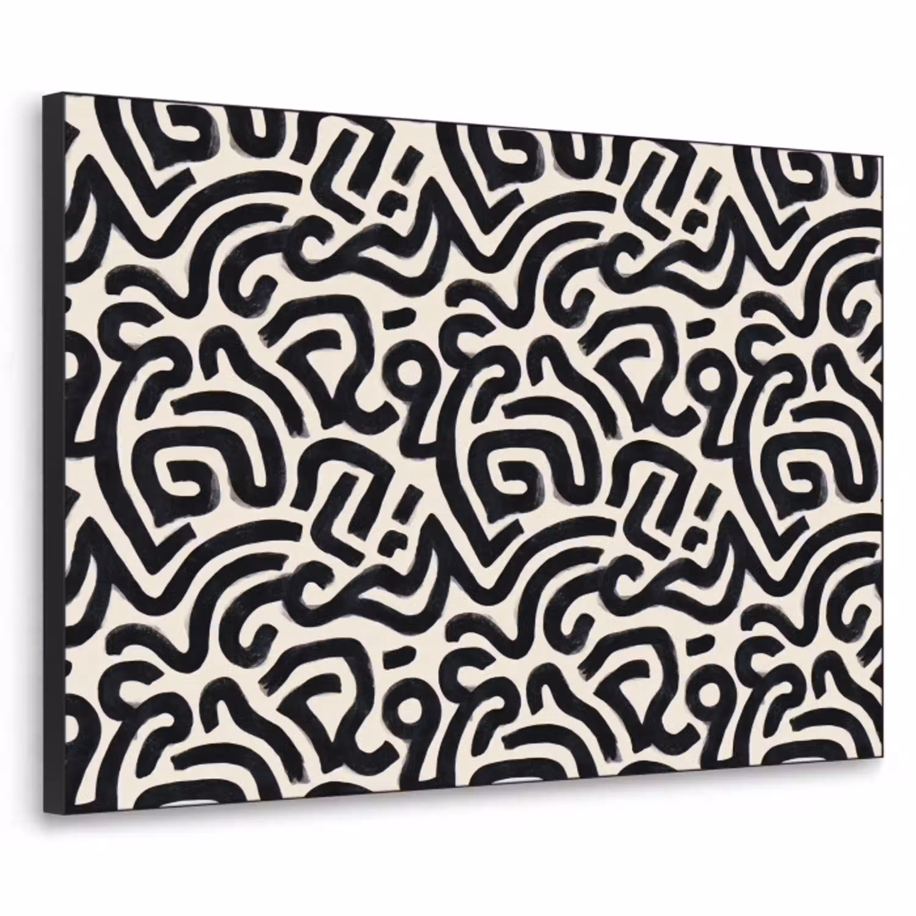Modern - Abstract - Zwart Textielframe zwart klein 947 -3d