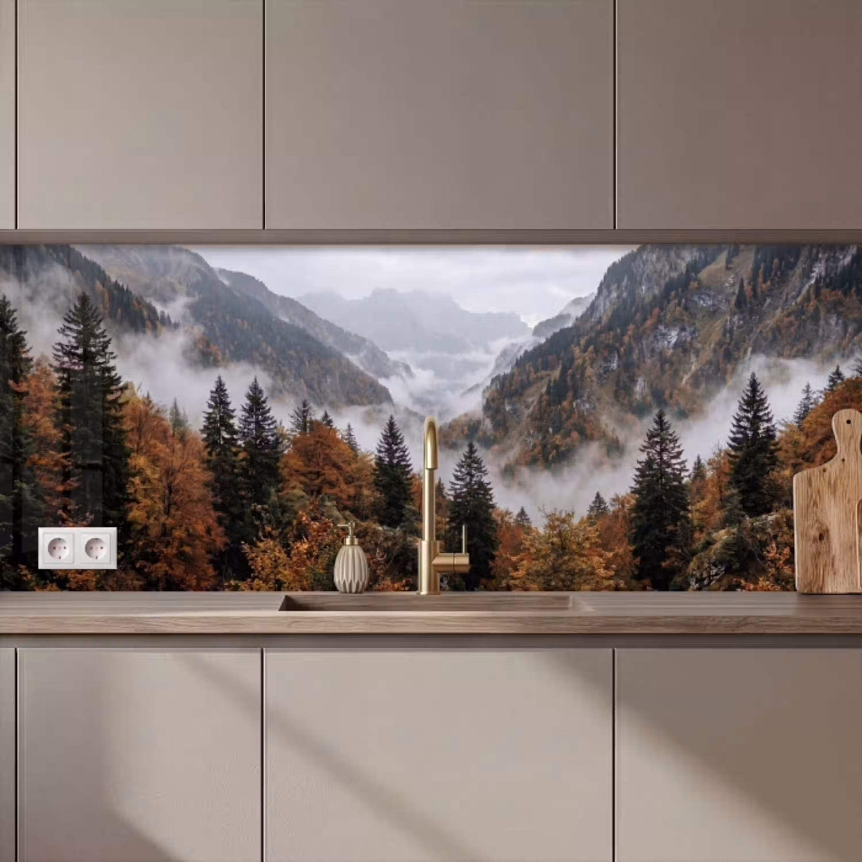 Bergen - Vallei - Mist - Herfst - Natuur keuken achterwand 2 middel zz_3dshopping
