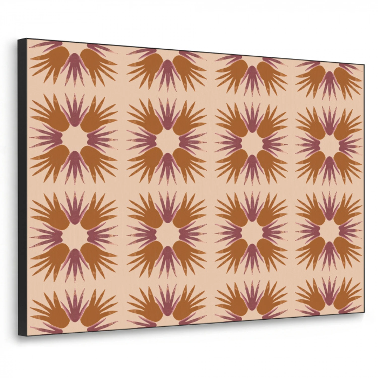 Ornament - Patroon - Oker Textielframe zwart klein 947 -3d