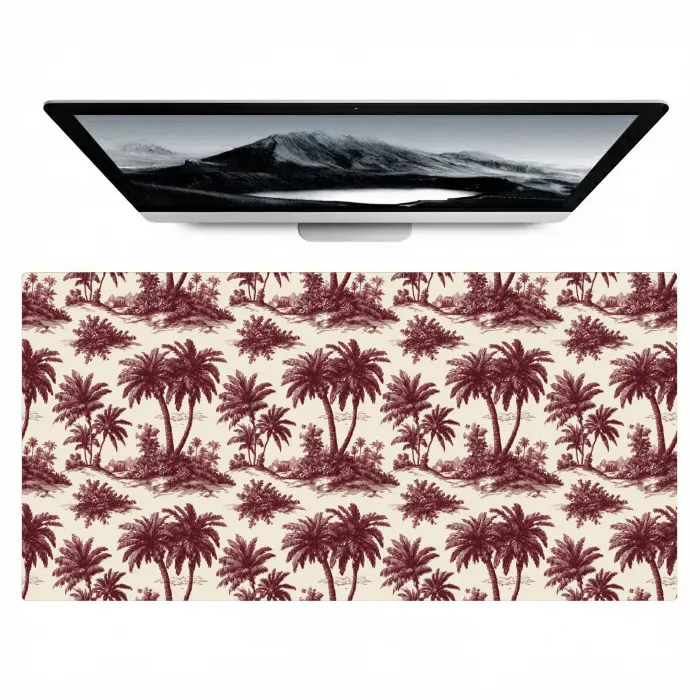 Tropisch - Geometrisch - Bordeauxrood Muismat XXL klein 681 -zzz3d