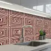 Geometrisch - Patroon - Rood keuken achterwand 2 middel 871 -3d_schuin