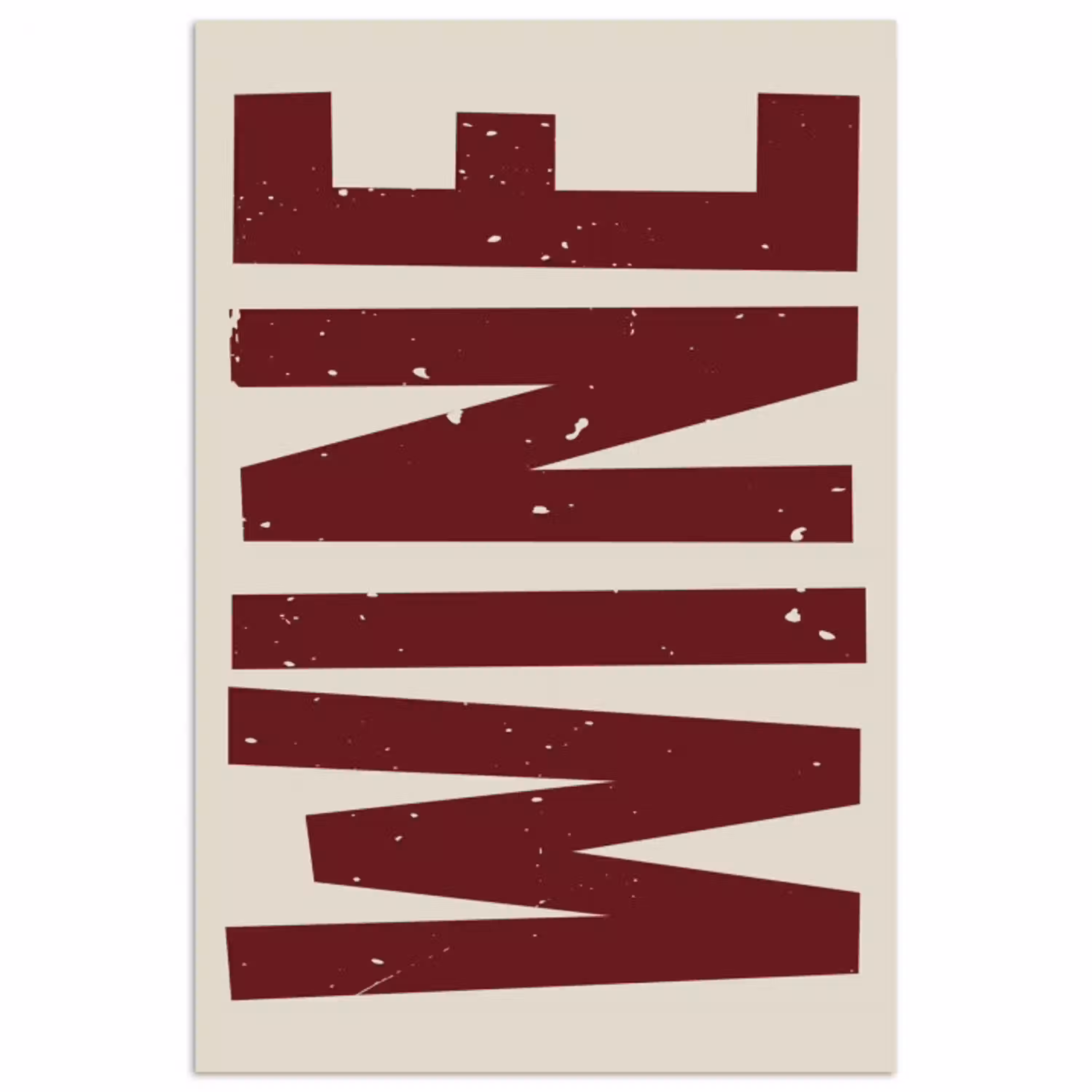 Wine - Red - Decoratie - Japandi poster papier klein -3d