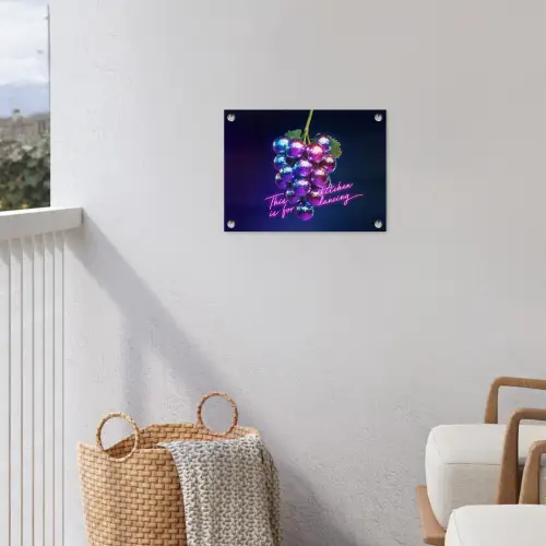 Quote - Neon - Disco - Druiven tuinposter los doek klein -sfeer8