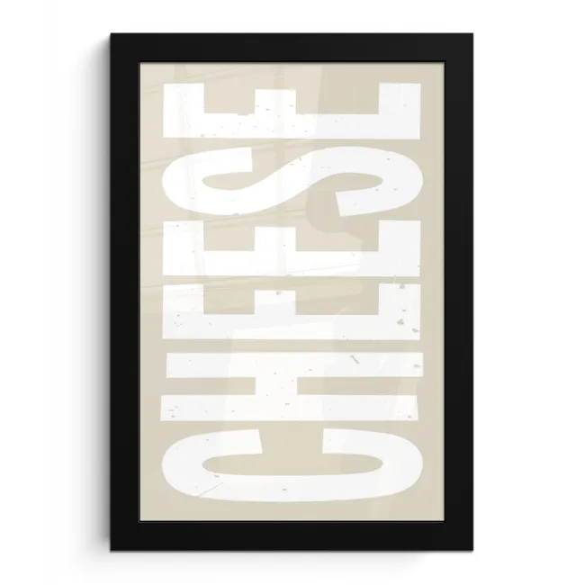 Food - Japandi - Cheese - Decoratie fotolijst zwart zonder passe partout klein -3d