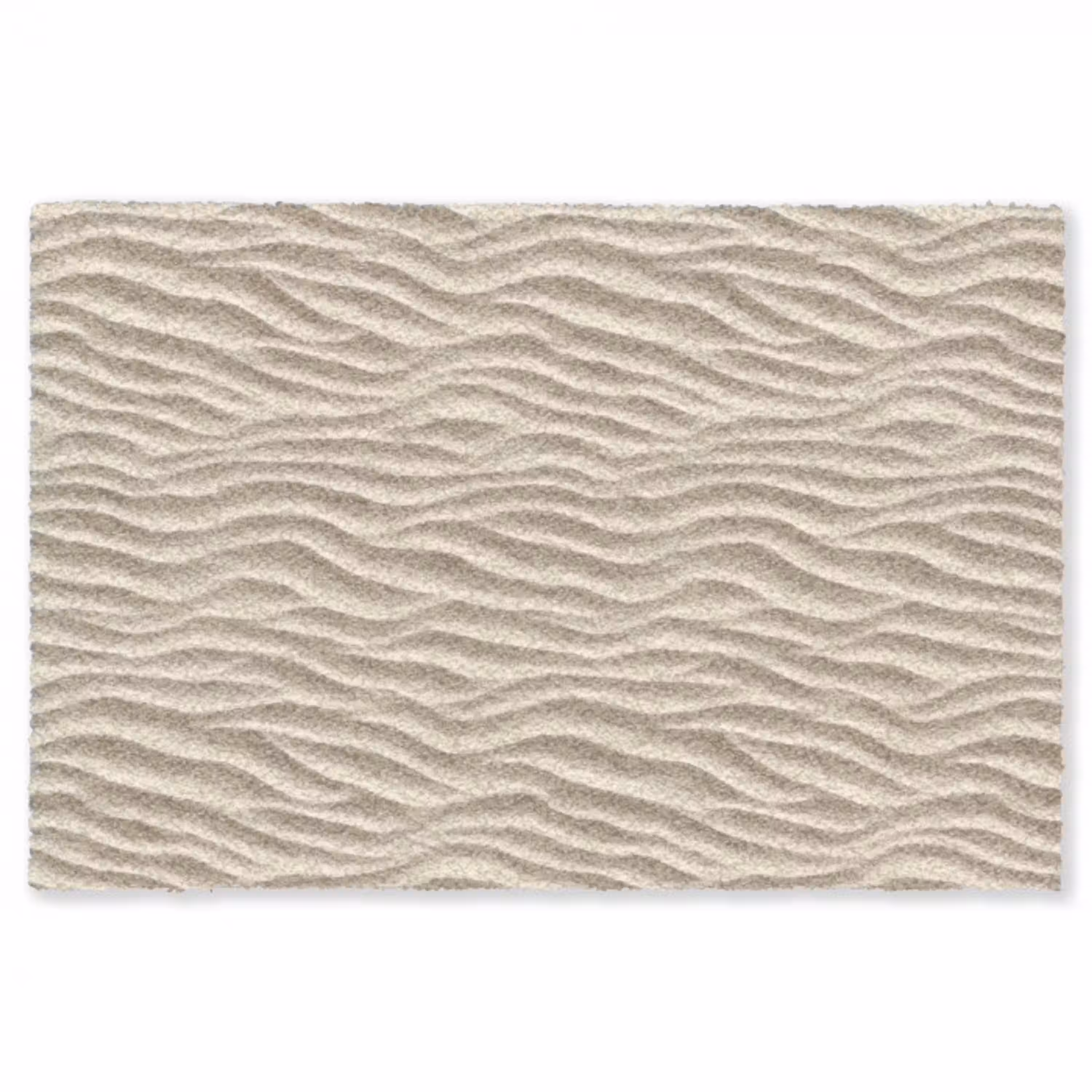 Zand - Golven - Beige Vloerkleed Rechthoek klein 1091 -3d