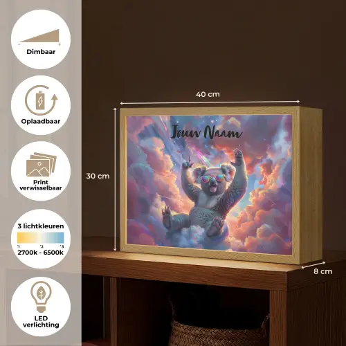 Koala - Dier - Zonnebril - Wolken Light Box met batterij (Wandlamp kind) middel -USP_websiteoverzichtNL