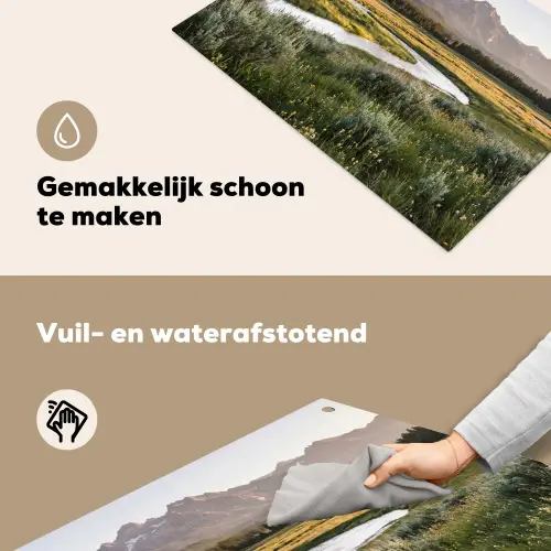 Berglandschap - Rivier - Bos Inductie beschemer met haakjes klein -ky-schoon-nl