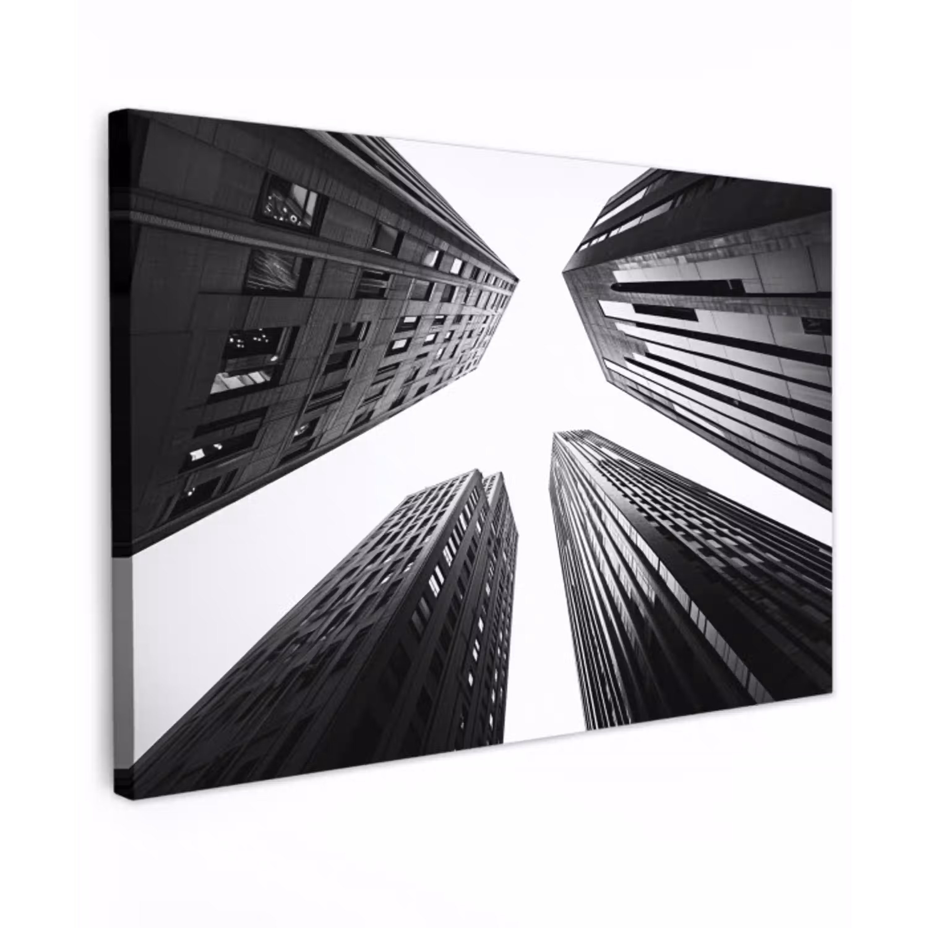 Gebouwen - Lucht - Zwart Tuinposter op houten frame 2 cm dik klein -3d