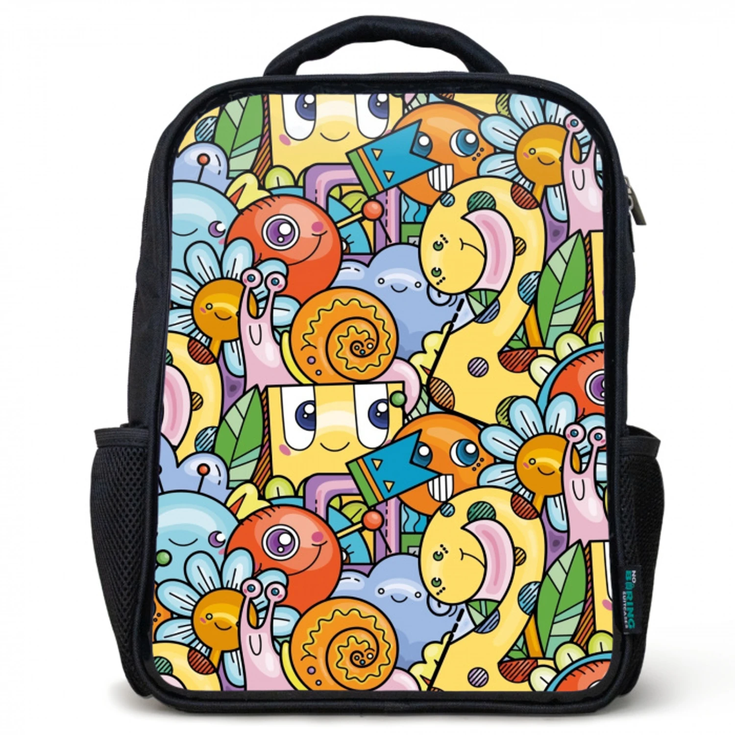 Monster met Stippen Rugzak - Zwart middel -3d