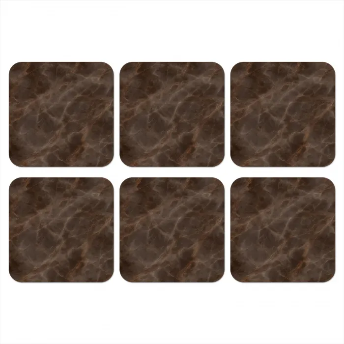 Bruin marmer - Organisch - Natuursteen onderzetter kurk middel -3d
