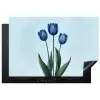 Tulpen - Blauw - Bladeren Inductie beschermer vinyl 3mm klein -3d