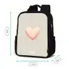 Roze hart omringd door beige stippen Rugzak - Zwart middel -productfoto_formaten