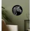 Zebra - Zwart - Wit - Portret - Dieren Wandcirkel kunststof plaat 5mm dik klein -sfeer3