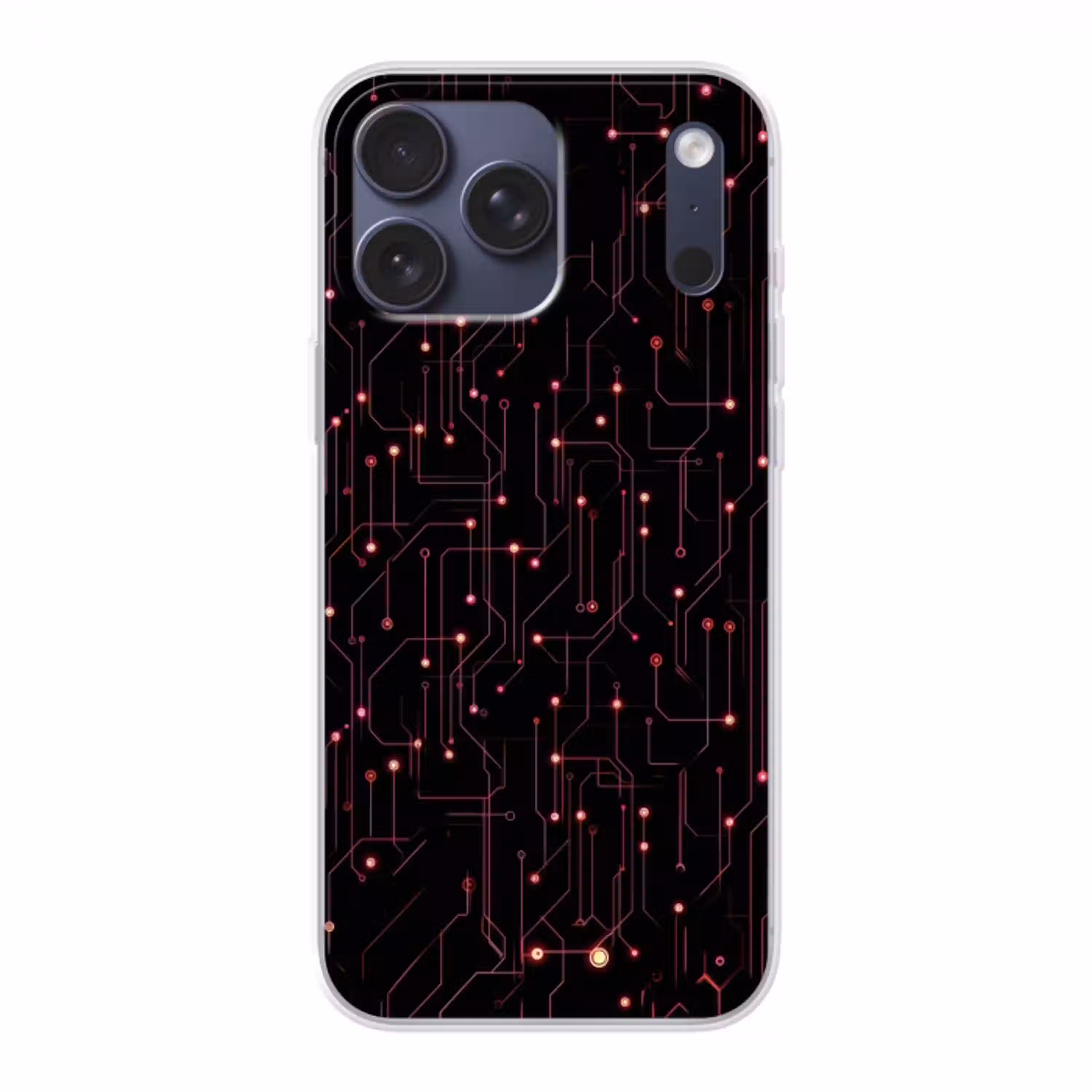 Gaming - Lijnen - Netwerk - Stippen - Rood Telefoonhoesje iPhone 17 Pro Max klein -3d