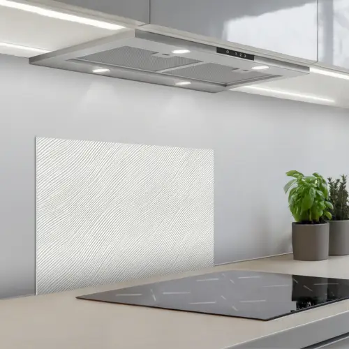 Golven - Ribbels - Wit keuken achterwand spatscherm klein 900 -3d_schuin