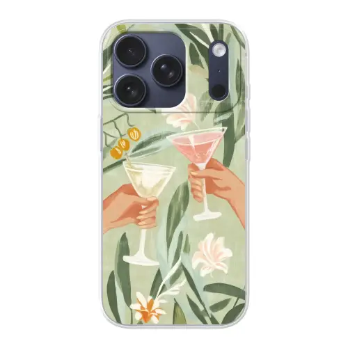 Glazen - Proosten - Bladeren - Groen Telefoonhoesje iPhone 17 Pro klein -3d