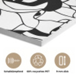 Lijnen - Gezichten - Zwart - Wit PET vilt klein 837 -closeup_DE