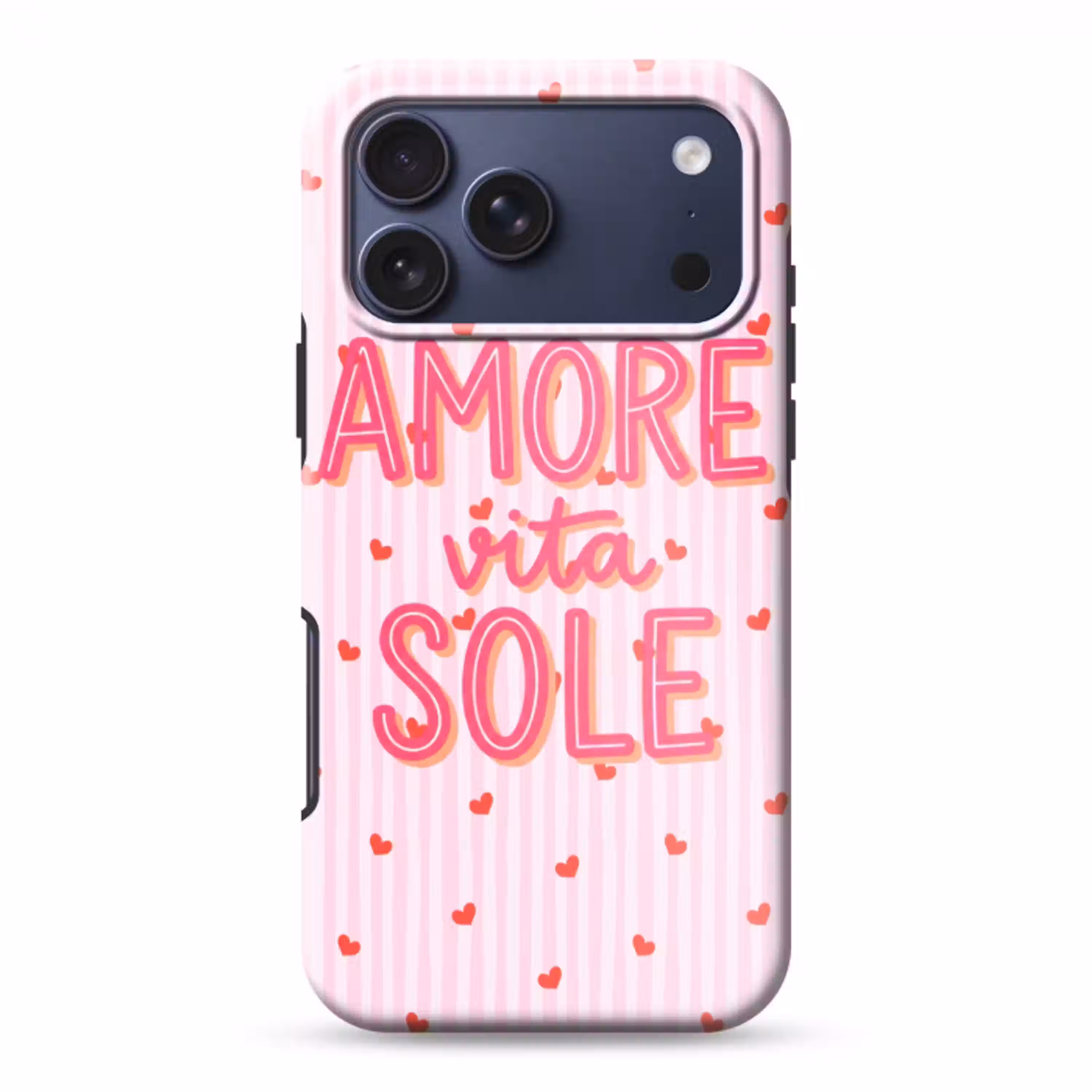 Amore vita sole - Roze - Hartjes Toughcase MagSafe Apple iPhone 17 Pro Max klein -3d