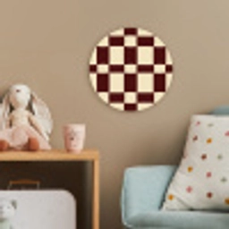 Retro - Patroon - Bruin Wandcirkel kunststof plaat 5mm dik klein 188 -tsfeer1_kind