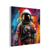 Astronaut - Graffiti - Zwart - Kleuren aluminium wit klein -3d