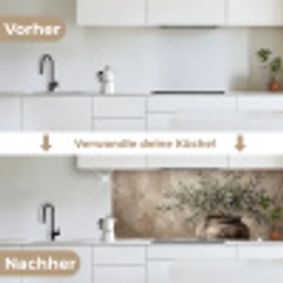Olijfplant - Aardenpot - Abstract - Beige keuken achterwand 2 middel -voor-na_DE